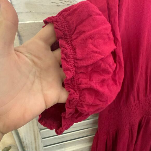 OLD NAVY NWT Women's PLUS XXL TALL Empire Waist Pink Tangiers Gauze Maxi Dress - Picture 8 of 13